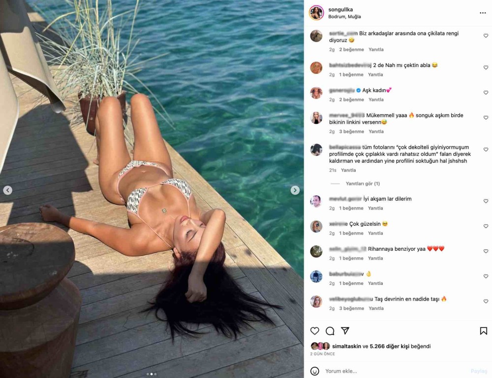 songul kacmaz in bikinili paylasimi begeni topladi rihanna ya benzetildi